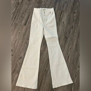 We The Free White Flare Wide Leg Jeans